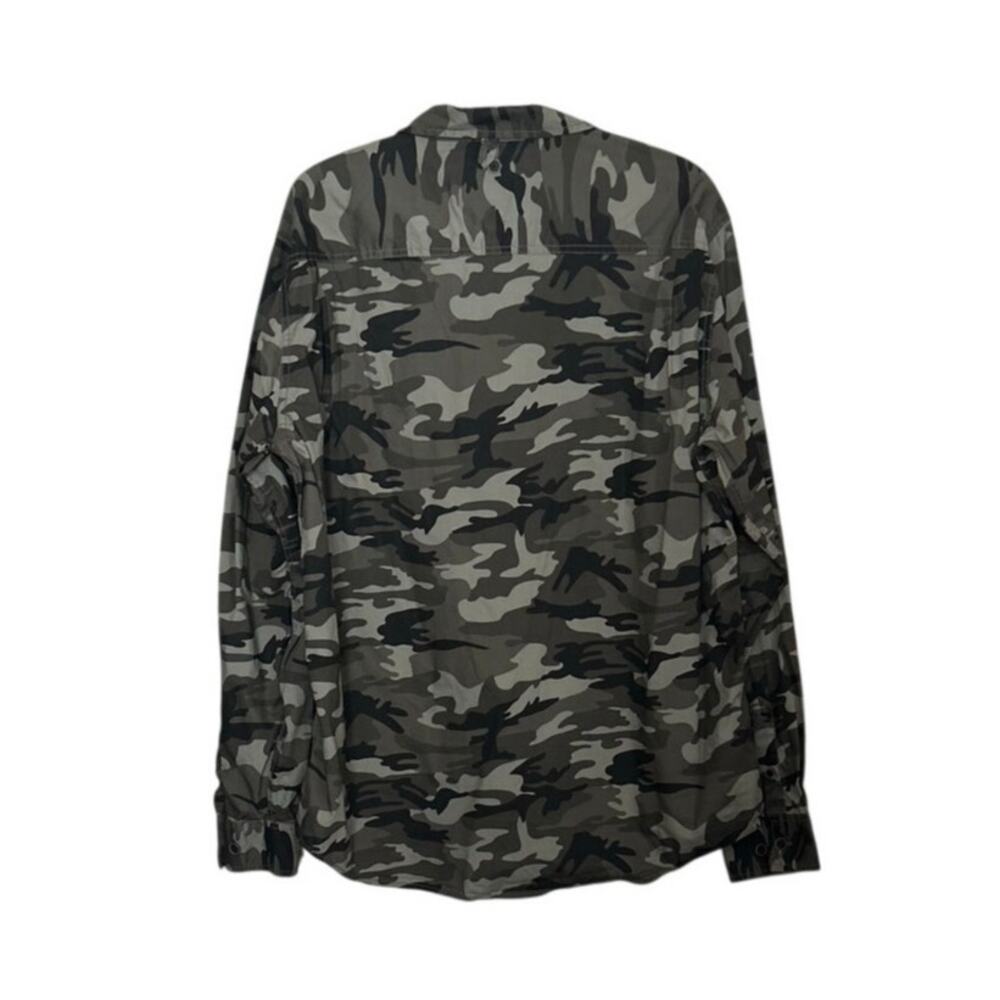 Weatherproof Vintage Since 1948 Men's Green Black Camo Long Sleeve Shirt Size XL - Picture 2 of 5